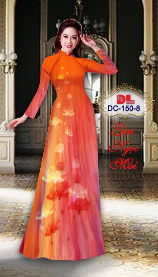 Vải Áo Dài Hoa In 3D AD DC150 6